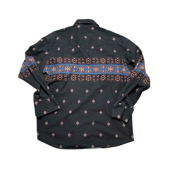 Vintage WRANGLER Snap Button Long Sleeve Shirt Size XL - Picture 2 of 6